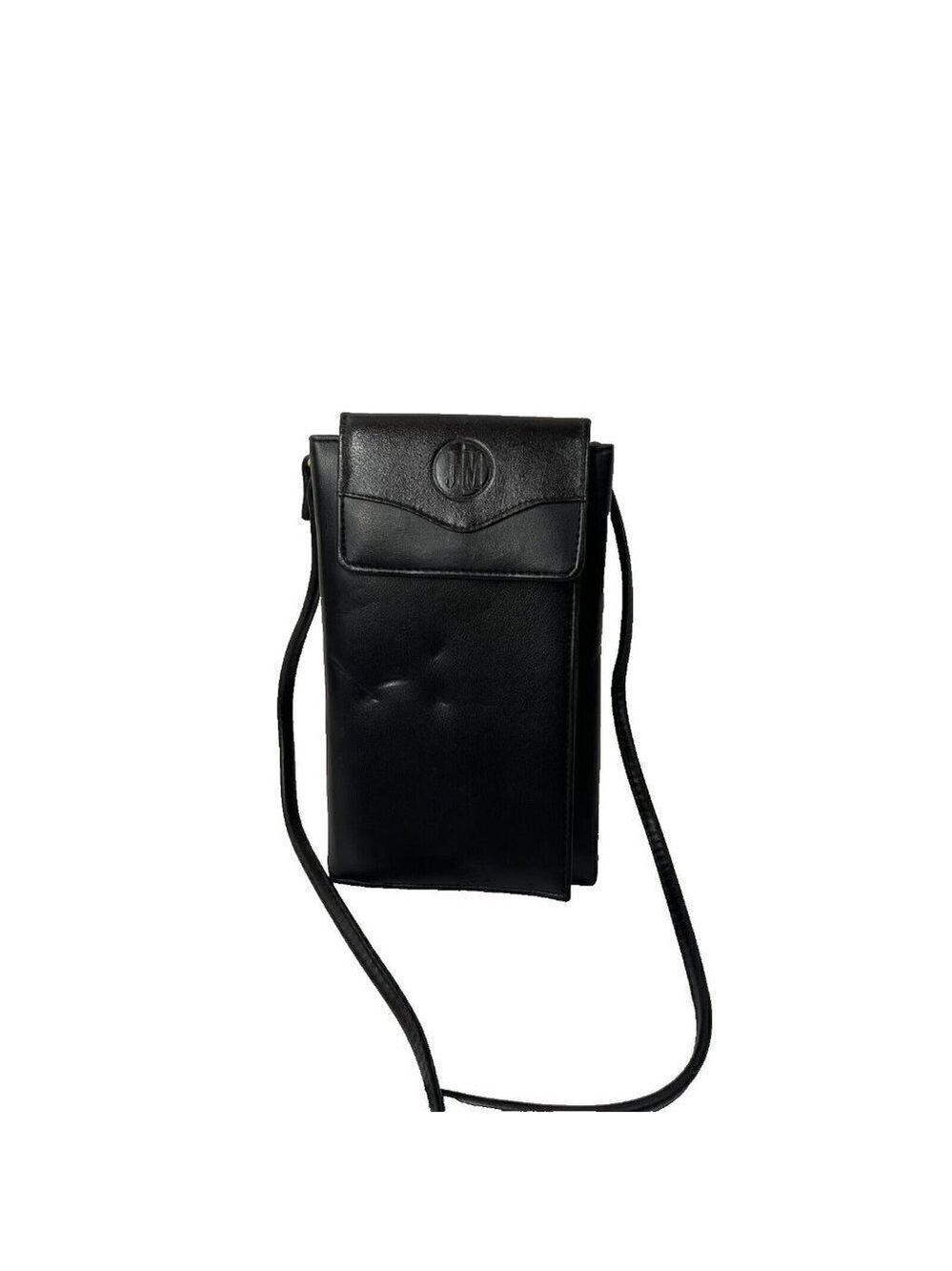 jm collection black phone crossbody wallet organizer vinatge